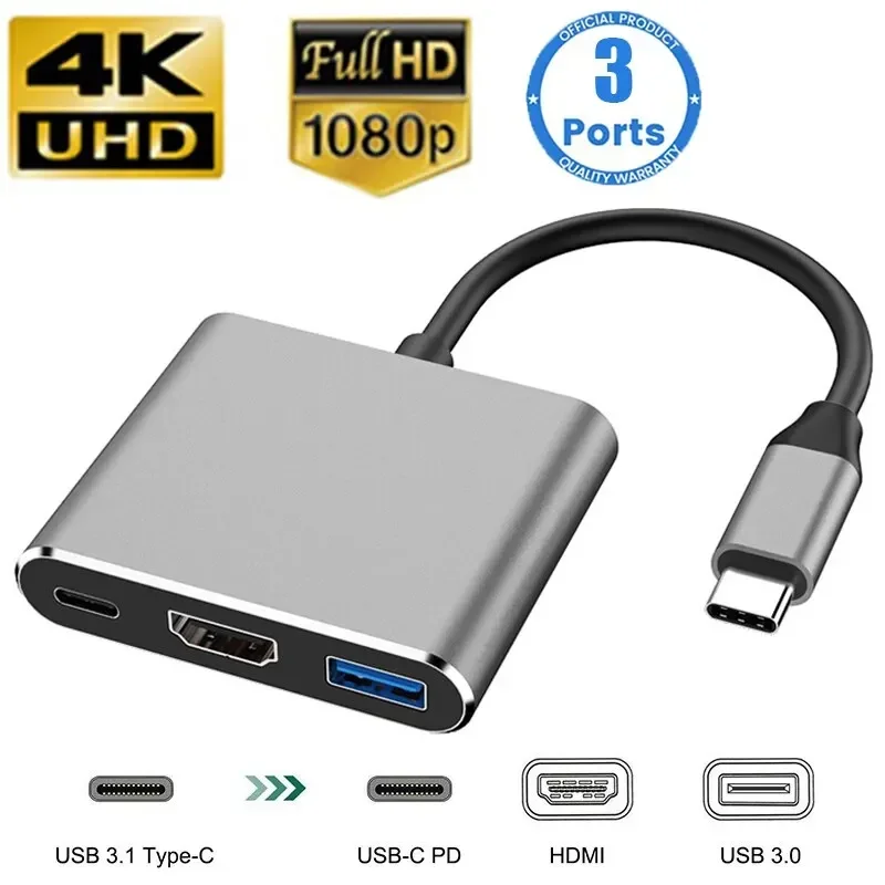 Usb Hub Type C - Многопортовый адаптер Type-C 3-в-1 для коммутатора/телефона/компьютера