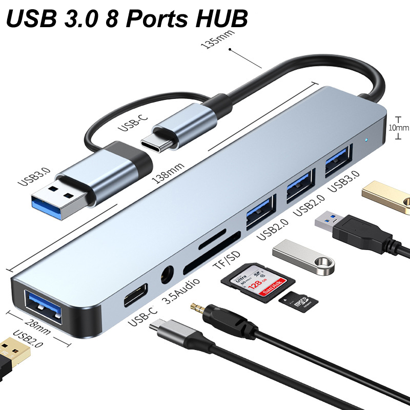 USB-хаб 8-в-1 Type-C 3.0 с ауд – обзор и цена Usb Hub Type C